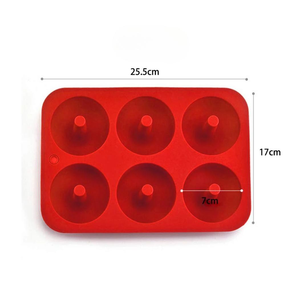 6 Löcher Silikon-Donutformen Antihaft-Silikon-Donut-Backform-Set, Leicht zu entformen Hitzebeständig und Spülmaschinenfest.