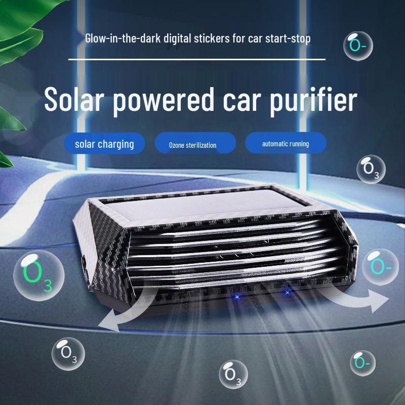 Solar-Powered Car Air Purifier with Negative Ion, Deformaldehyde, and Ozone Deodorizer
