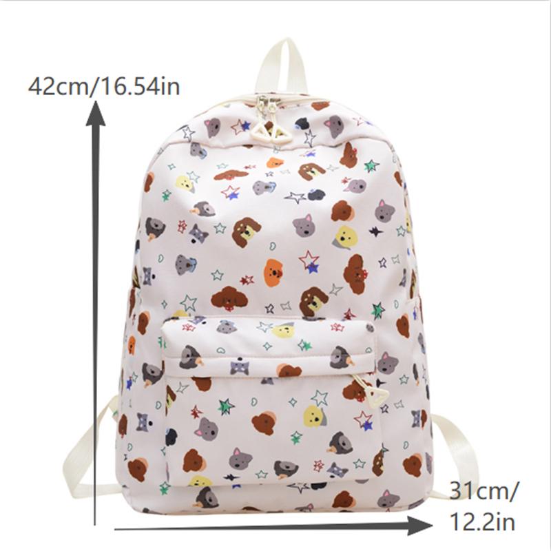 Cute Cartoon Puppy Dog Print Backpack Large-Capacity Casual Student Schoolbag  Delicate Personality Trend Travel Bag Gift