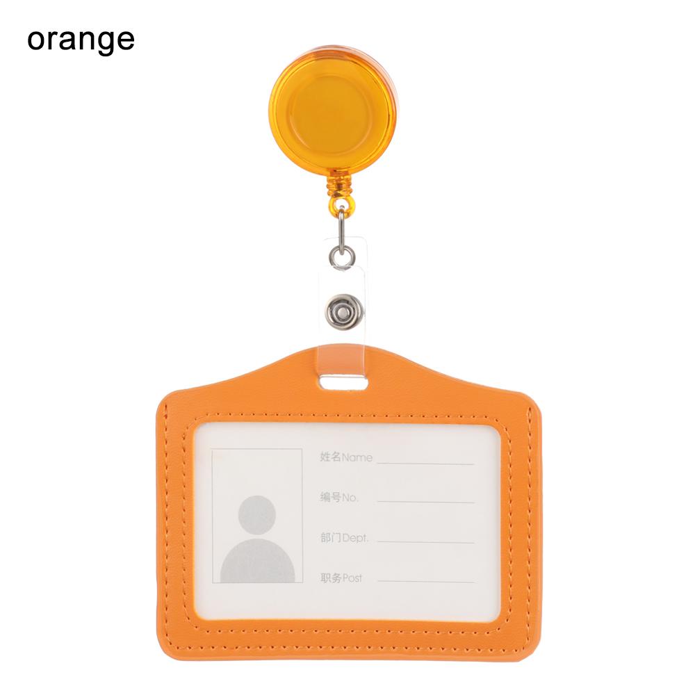 Bank Credit Card Holders Bus ID Identity Cards Case Multicolor Badge with Retractable Reel Work Card Cover PU Leather Cardholder