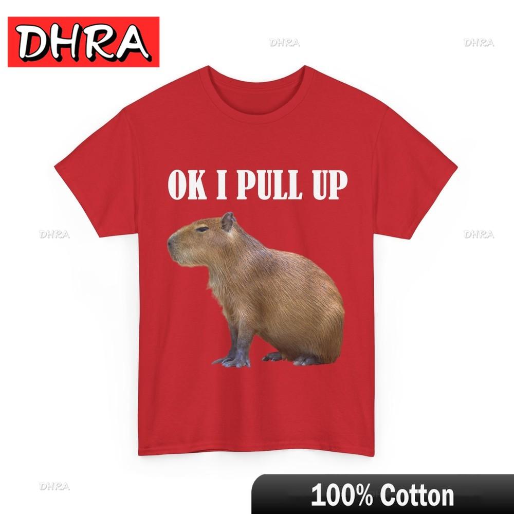 Capybara Ok I Pull Up Capybara Rodents Lovers Zookeeper Women Men Shirt Cute Tshirts Unique Woman Cute Chic T-Shirt Streetwear