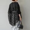 Korean Fashion Summer Spring Women Cardigan Turn-Down Collar White Black Oversized Lace Blouse Delicate Elegant Ladies' Thin Outerwear