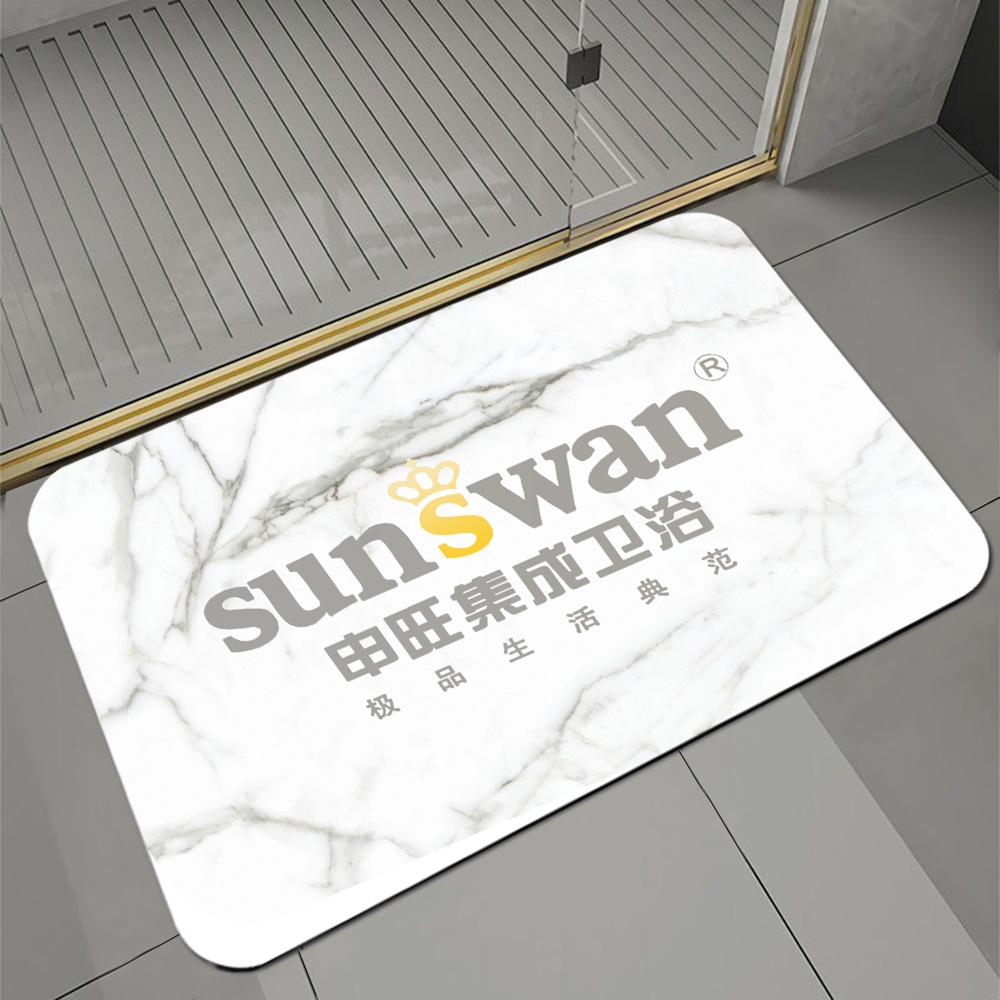 Ceramic Bathroom Gift Floor Mat Doormat Bathroom Absorbent Non-Slip Mat Logo Toilet Carpet Order System