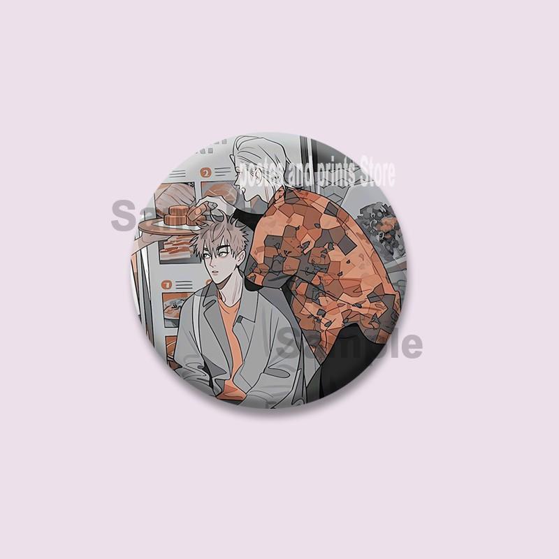 Manhwa BL Coreano Spilla a Moneta Cartone Animato Spille di Plastica Cartone Animato Mo Guan Shan He Tian Spilla Gioielli Regalo Zaino Cappello Accessori per Risvolto