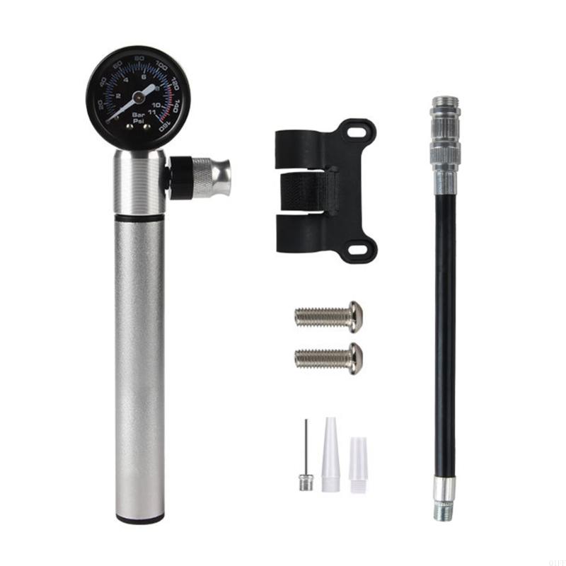 Portable Road Bike Bicycles Tyre Inflator with Gauge Light Weight Bike Tire Small Cycling Bike Air Inflator