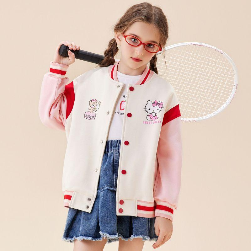 2024 Spring New Children's Clothing Girls' Baseball Jacket Korean Style Long Sleeve Top