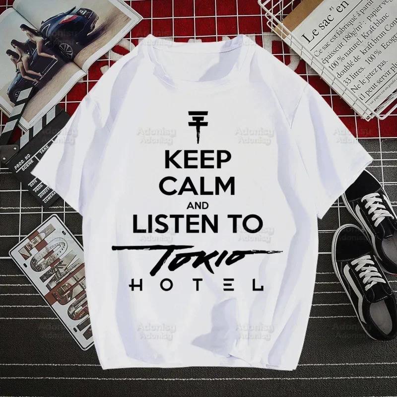 Tokio Hotel Group Musik Harajuku Herren T-Shirts Tees Shirt Tops Design Kurzärmelig Y2K Ästhetik 90er Anime T-Shirt