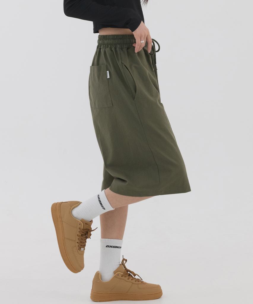 PIANER Linen-Like Bermuda Shorts (Khaki)