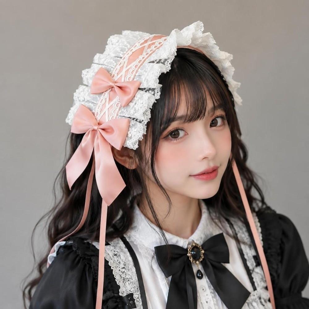 Sweet Bow Lace Bow Hairband Lace Bow Lolita Hair Accessories Anime Cosplay Headdress  Cosplay Party