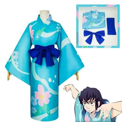 Sezóna 2 Anime Demon Slayers Kimetsu No Yaiba Cosplay Kostým Inosuke Hashibira Zenitsu Tanjirou Kimono Halloweenské oblečení