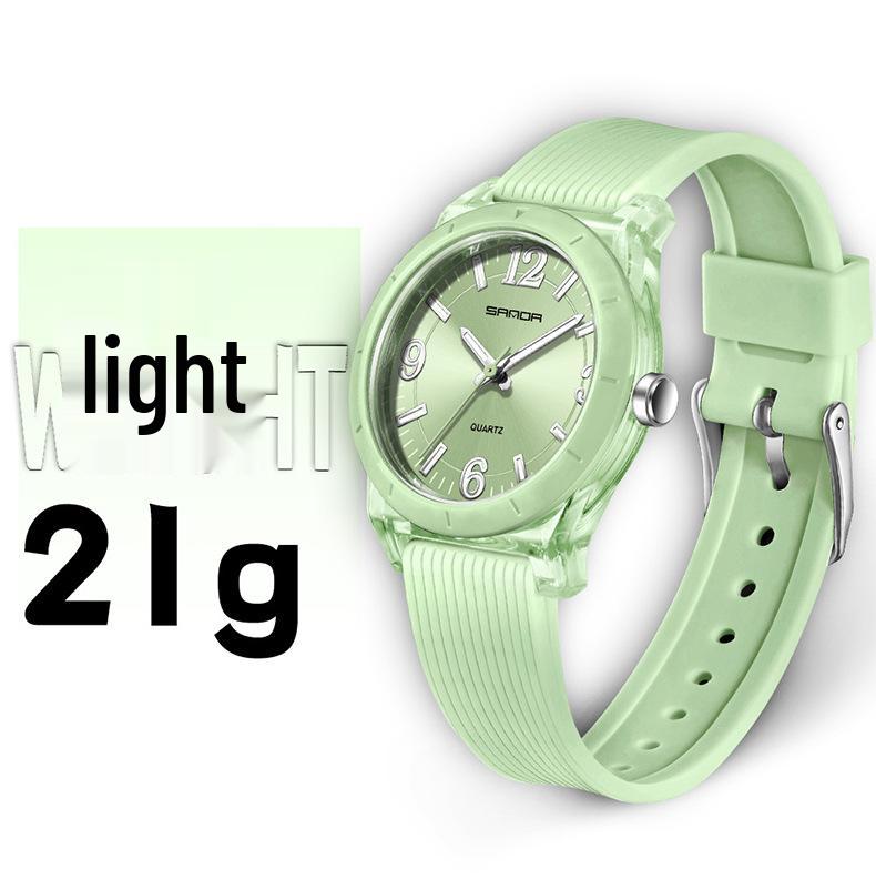 Sanda TEMU Hot-Selling Waterproof Quartz Luminous Student Watch with Thin Transparent Case for Children