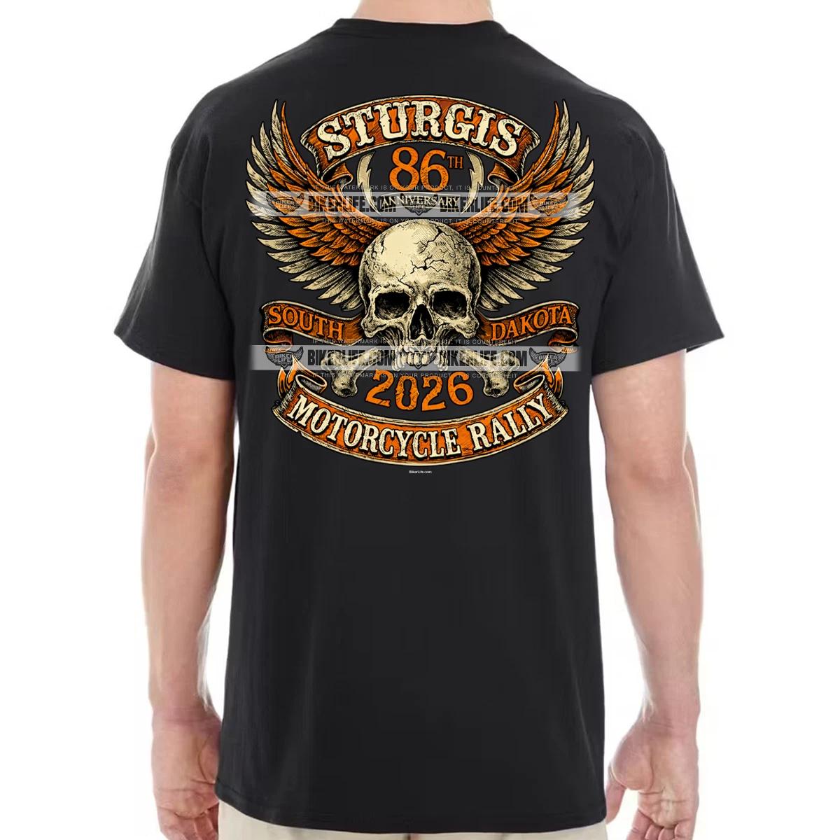Pocket T-Shirt 2026 Sturgis Motorcycle Rally Skull Banners No Harley XL