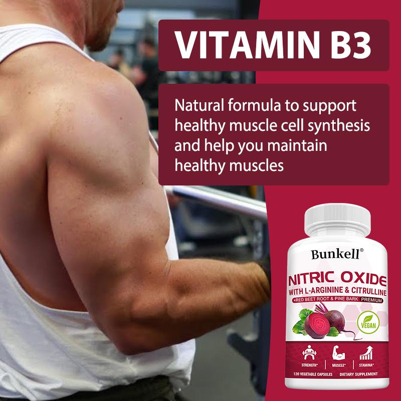 Supliment pentru îmbunătățirea oxidului nitric - L-arginină, L-citrulină și sfeclă roșie 120 capsule
