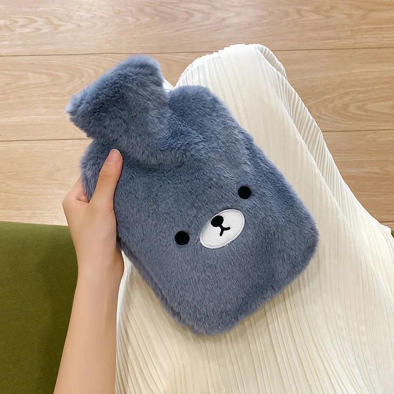 1pc Water Bottle, 1000ml Water-Filled Water Bottle, Hand and Foot Warmer for Girls,Cute Plush Cloth Cover