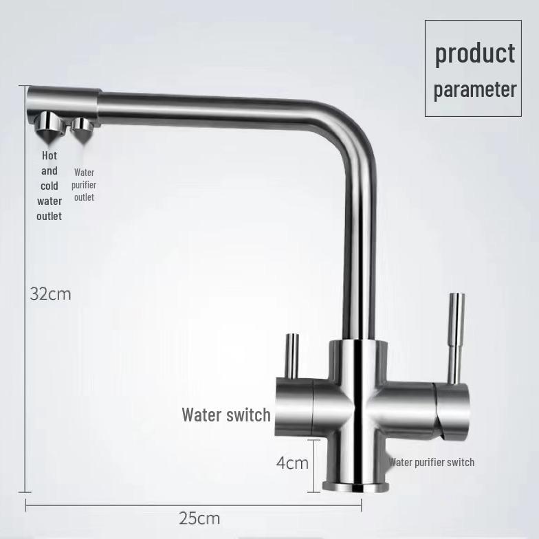 Rubinetto Purificatore Acqua Calda/Fredda Moderno in Acciaio Inossidabile 304 per Cucina e Bagno