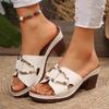 Fashion Women Summer Lightweight Hollow Sandals High Heels New Dress Chunky Open Toe Sandals Female 2025 Casual Slingback Women Shoes