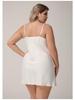 Yaoting Plus Size Satin Lace V-Neck Spaghetti Strap Nightgown for Women