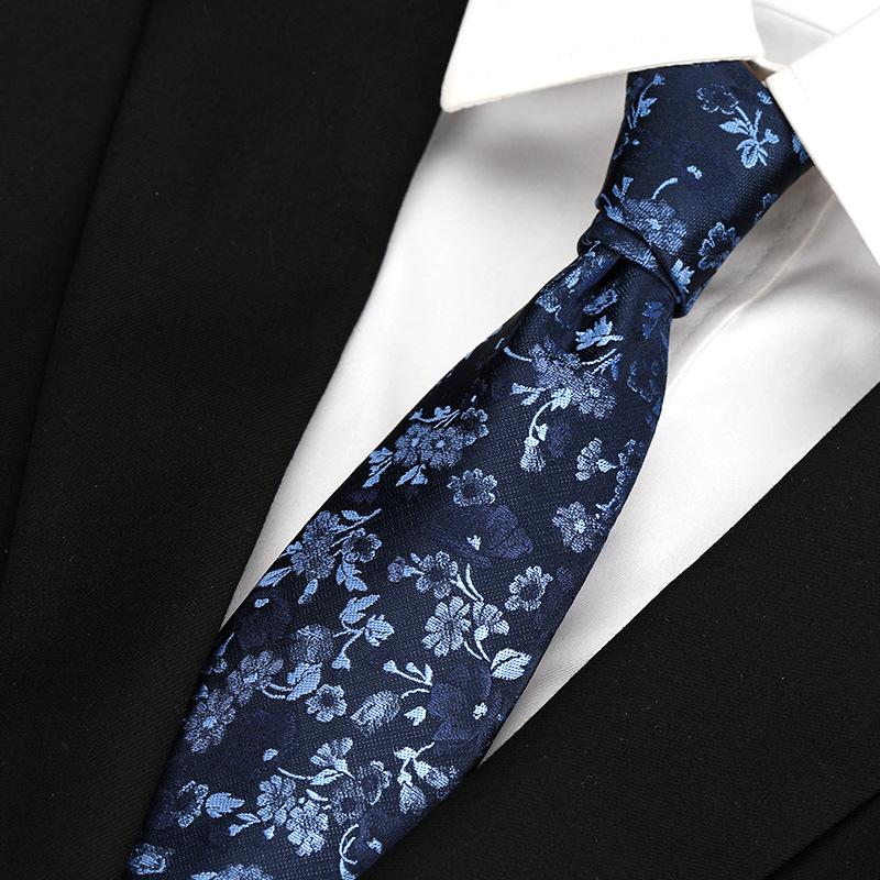 Hong Kong Style Retro Work Professional Tie Men'S Formal Wear Korean Version Of British Business 8Cm Hand-Made Pattern Student Clothing Trend