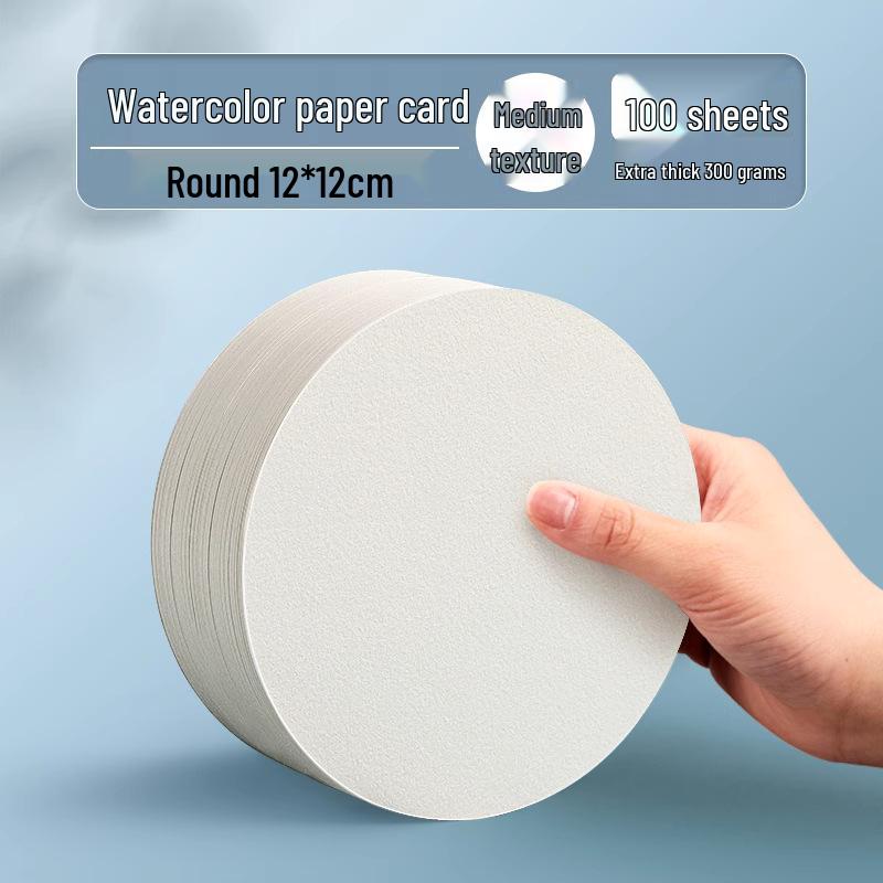 300g Watercolor Postcard Paper - Thick, Medium Rough Texture, Wood Pulp, Square, Blank Cardstock for Painting and Drawing