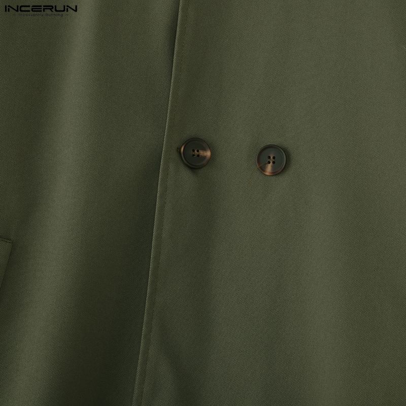 INCERUN Men Stand Neck Long Sleeve Buttons Up Casual Loose Cargo Jackets Coats