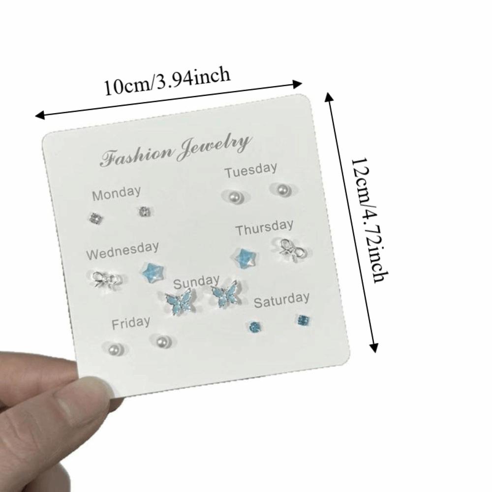 7PCS Mini Butterfly Earrings Y2K Alloy Animal Heart Earring Multiple Pairs of Women's Earring