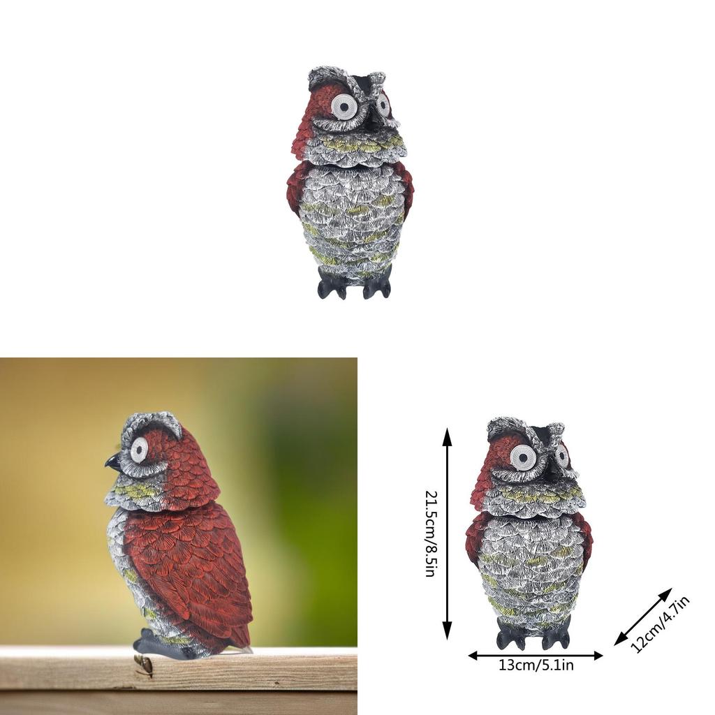 Modern Art Resin Owl Solar Light Decorative Figurine For Garden And Home Decor