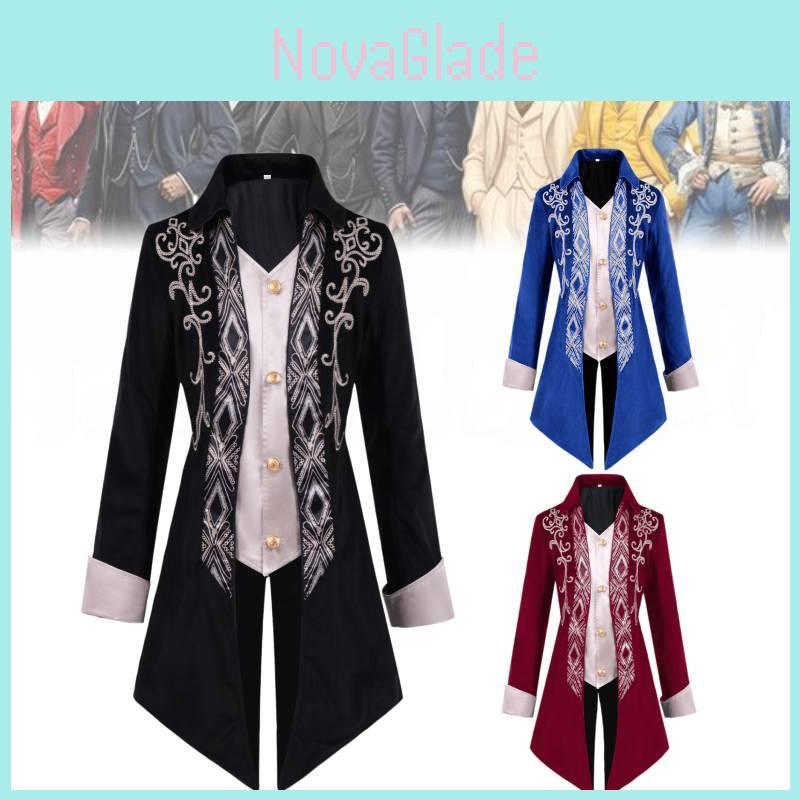 Refined Gentleman's Victorian Frock Coat In Black Red Blue For All Seasons
