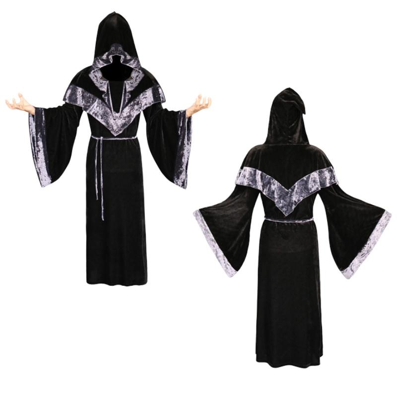 Monk Medieval Priest Robe Halloween Carnival Party Gothic Cosplay Cloak Costume