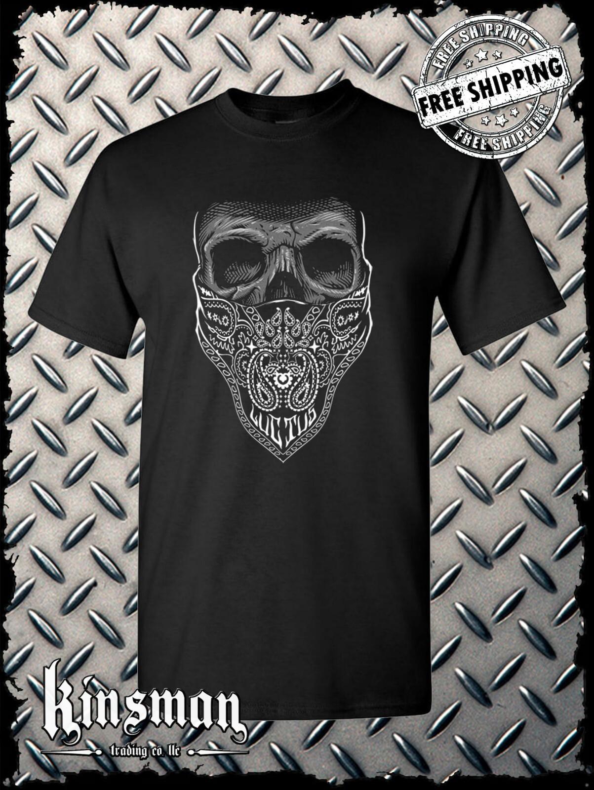 Luctus Bandana Skull T-Shirt / Biker Badass Gangster Dead Horror Halloween S разноцветный
