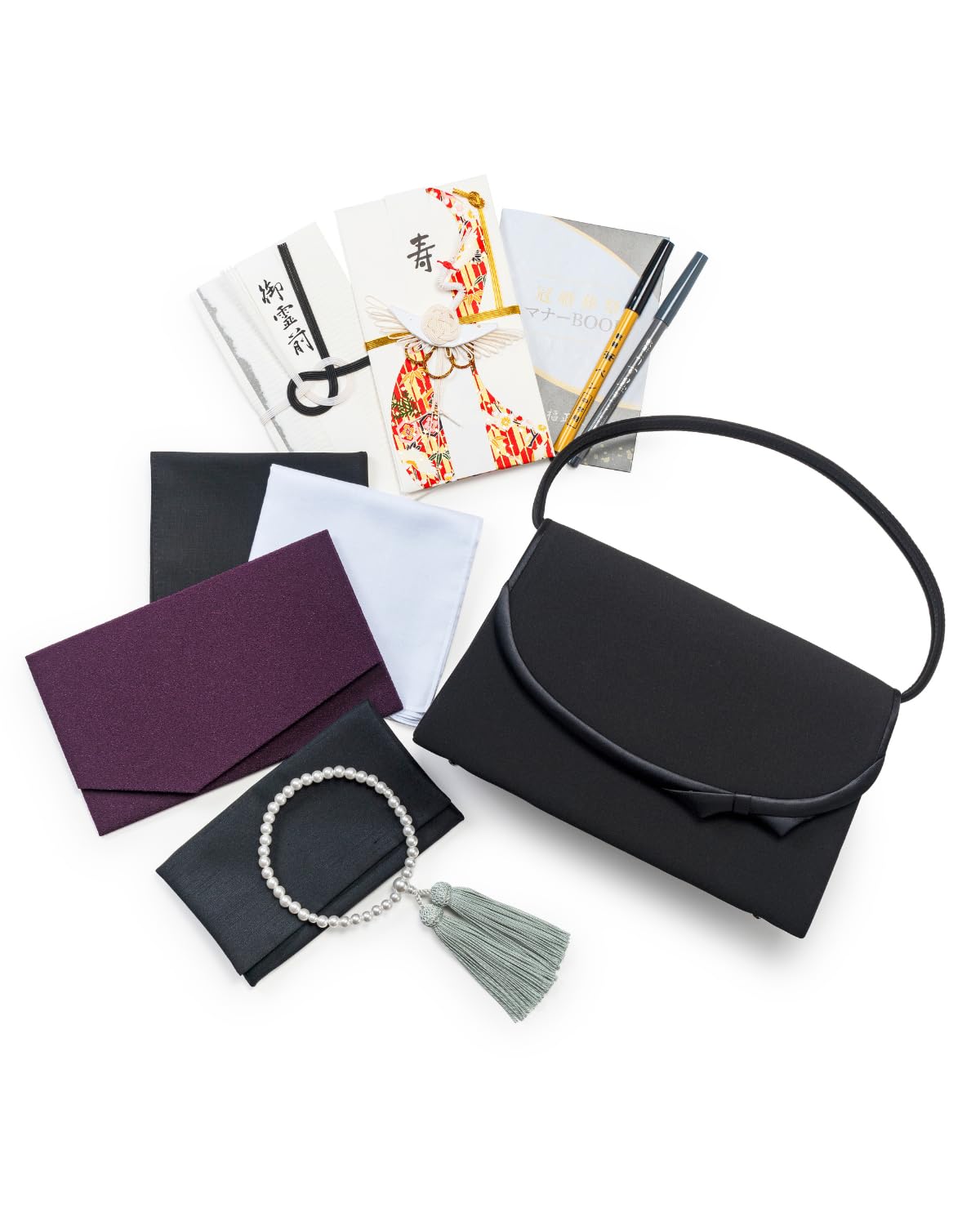 

set for ceremonial formal set by funeral wedding accessory formal handkerchief for women [Fukushodo] 10-piece occasions, (recommended professionals), чорний