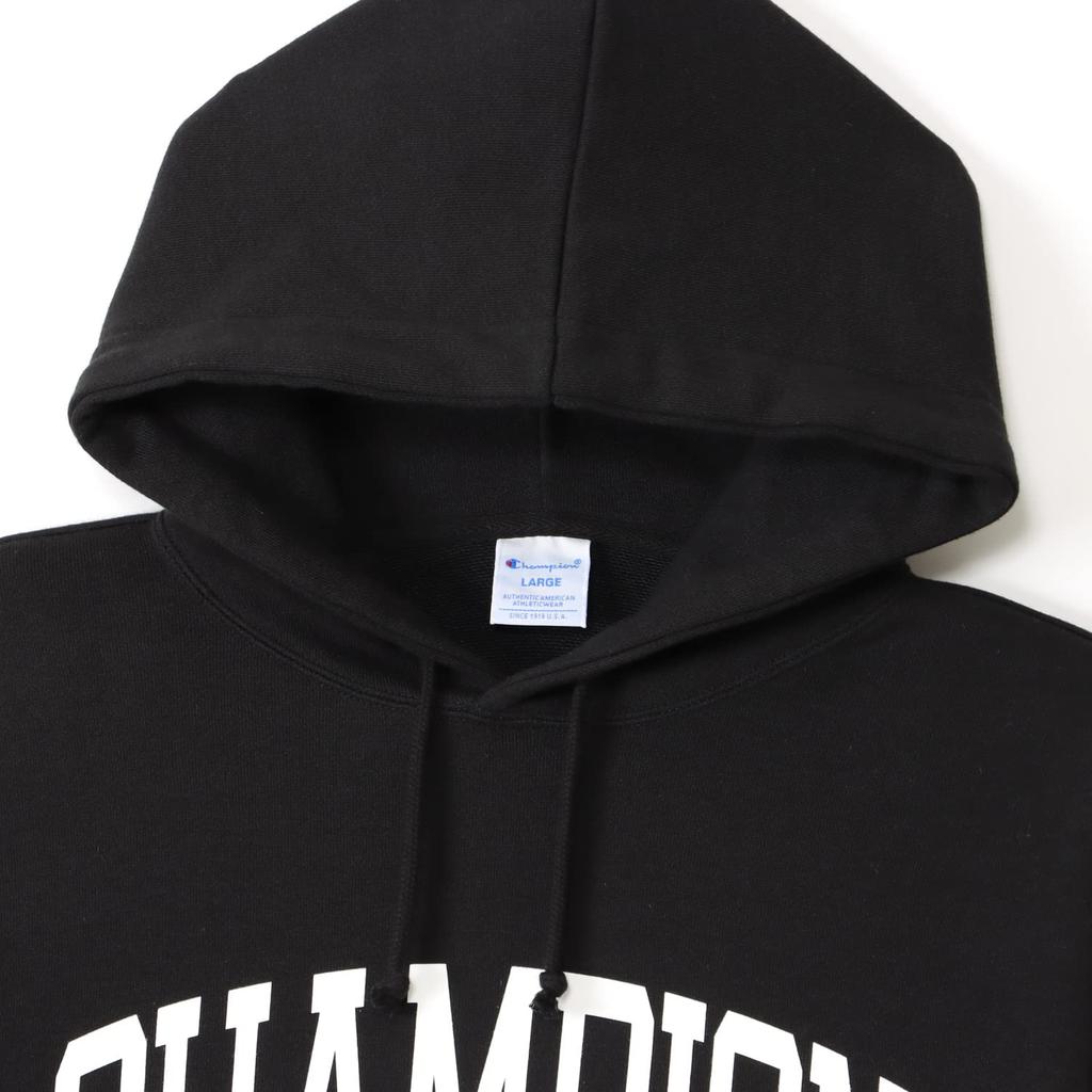 Champion Long Sleeve Fleece Hoodie with College Font Size S Black Men's Print, Custom-Made Basic, (C8-W129Z),