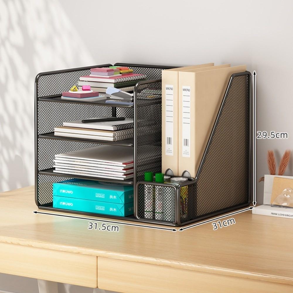 Multi-functional Desk File Organizer Space-saving Multi-layer Bookshelf Office Use