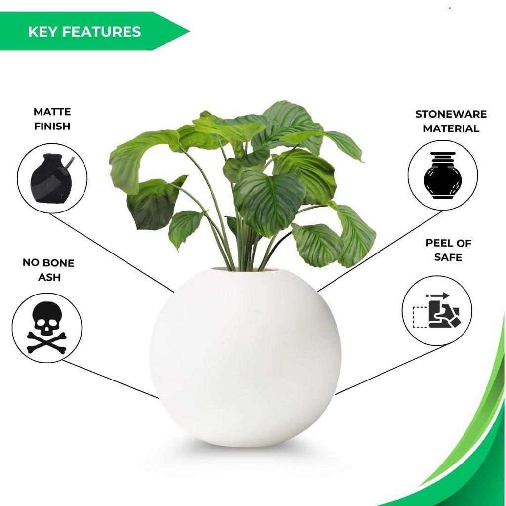 Neueste Keramik 'Weiße runde Vase' 4 Zoll - 1er-Set | Dekorative runde Vase für Trockenblumen und Pampasgras | Vasen für Heimdekoration,