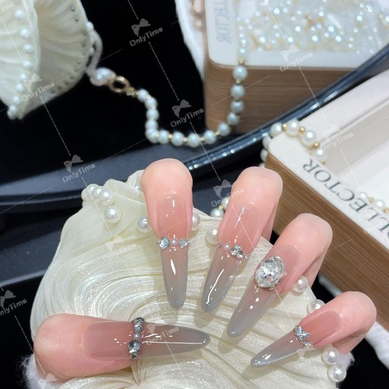 

K2003 Handmade Wearable Nails: Long, Light Luxury, White-Enhancing Design S (4.0 Fine)
