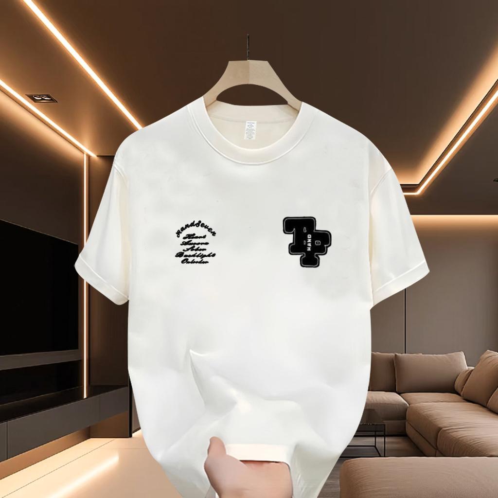 Fornecimento Exclusivo Transfronteiriço de Bons Produtos Camisetas de Manga Curta 100% Algodão para Meninos Marca Americana da Moda Camisetas de Meia-Manga Soltas Pesadas