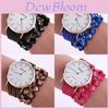 Elegant Floral Quartz Bracelet Watch Fashionable Women's Jewelry Timepiece