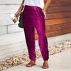 Women Starry Sky Printing Pants Lace Up Elastic Waist Loose  Trousers Casual Long Pants Trousers with Pockets