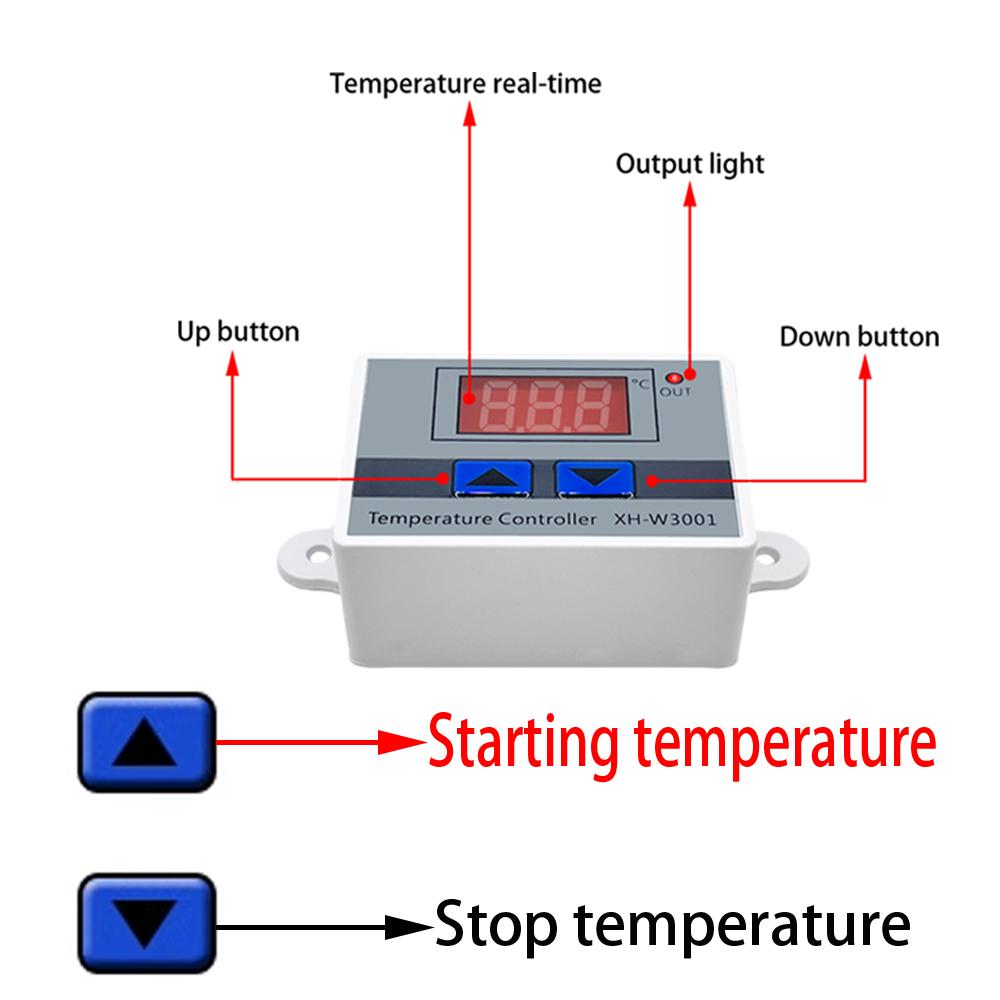 XH-W3001 Digital Control Temperature Microcomputer Thermostat Switch Thermometer New Thermoregulator 12/24/220V