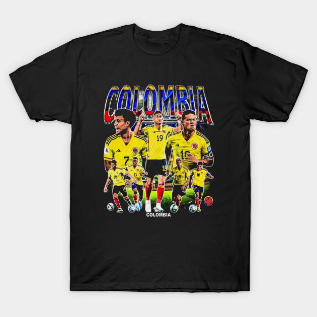 Men Black Print T-shirt Colombia 2024 Team No-Cut Transfer Paper Print Cotton Tshirt M чёрный
