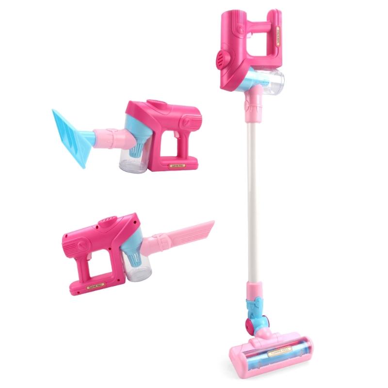 

Simulation Cleaning Vacuum Cleaner Toy with Lights Realistic Sounds New Year Christmas Gift for Kids Educational Toy 1 рожевий