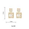 Retro Geometric Square Pearl Zirconia Earrings - Elegant Fashion Drops