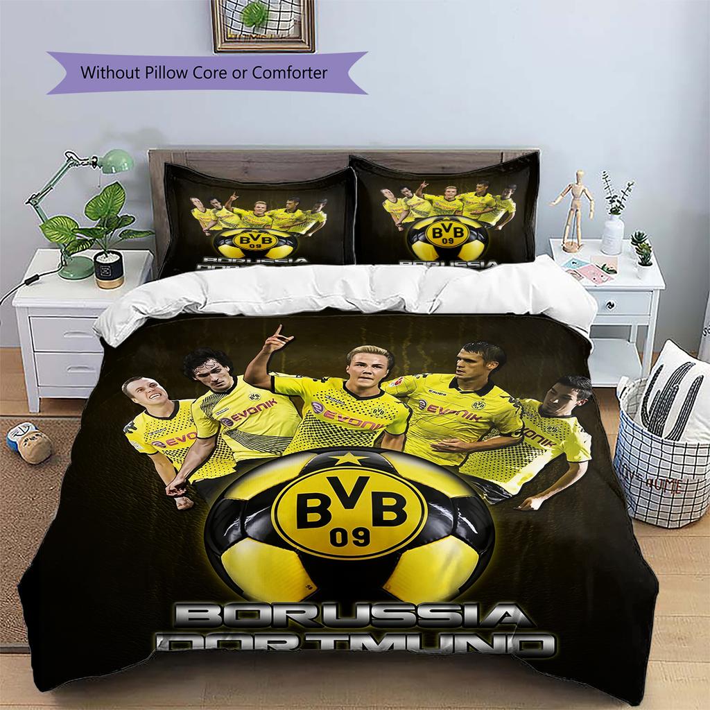 Dortmund Pattern Bedding Home Decoration Birthday Gift (1 * duvet cover + 2 * pillowcase, without core)