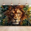2D Flat Design, 1-piece Lion Shadow Jungle Powerful Theme Background Fabric, Used As the Background for Party Photos