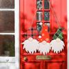 Christmas Gnome Hanging Decoration Doorplate Indoor Outdoor Scene Layout Wall Window Wood Craft Sign Pendant Holiday Pendant