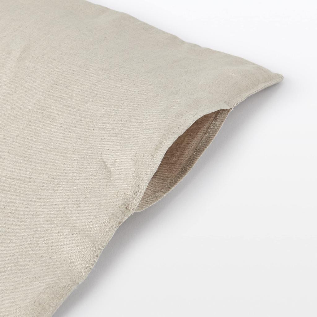 MUJI Pościel Lniana Płócienna Poszwa na Kołdrę 150 x 210 84744532, Pojedyncza, cm, Kremowy Biały,