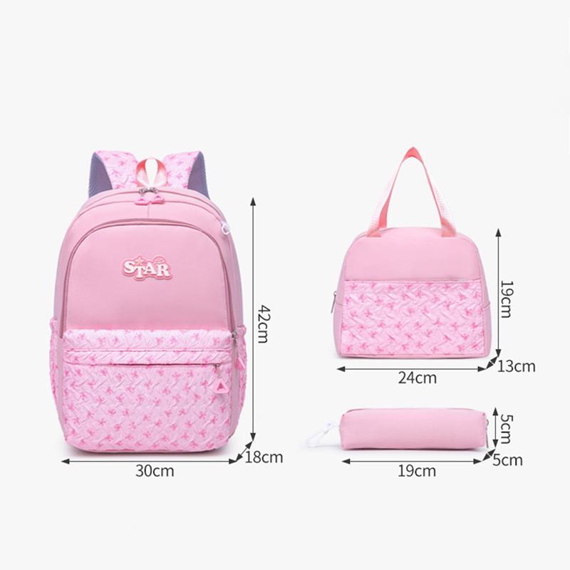 2025 New ethnic style 3-piece backpack set Female Korean version bow printed woman backpacks fresh student school bags rucksack