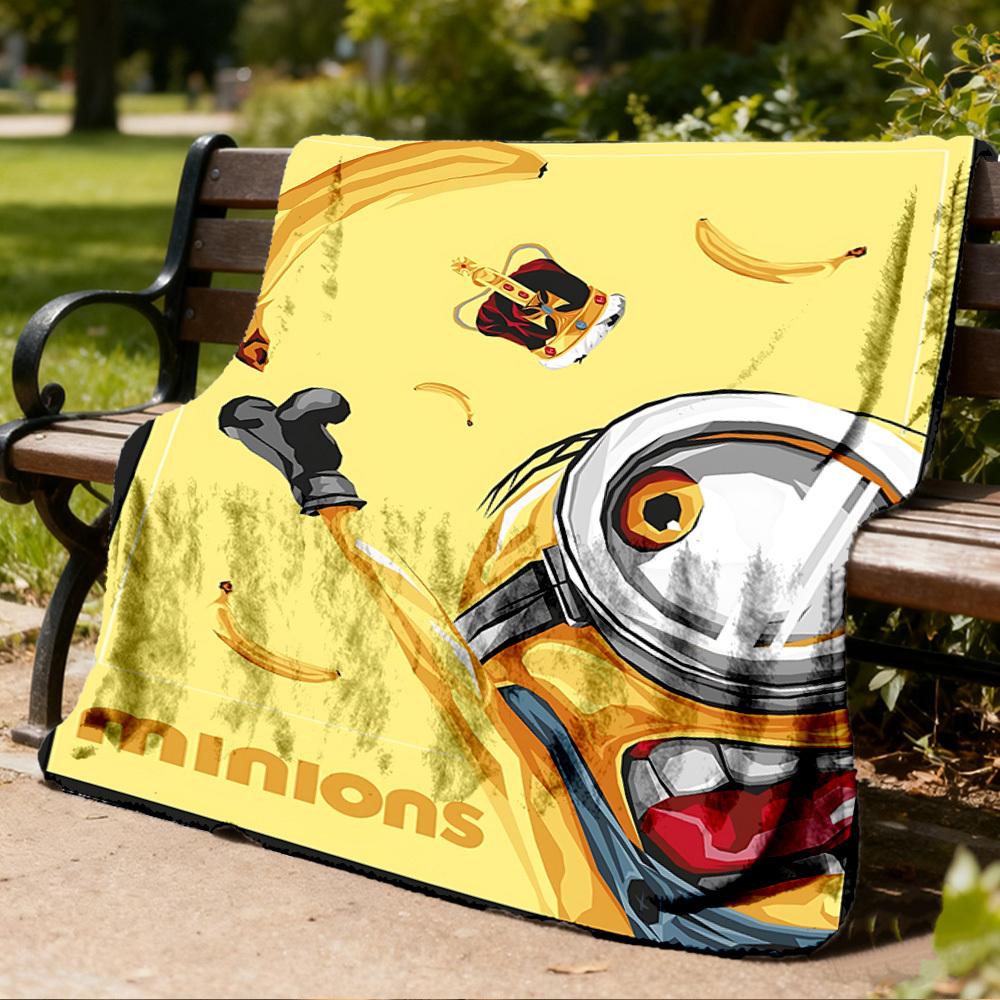 1 Stück Minions Banane Outdoor Weiche Decke Ultra Plüschig, Warm, Vielseitig und Pflegeleicht für Camping, und