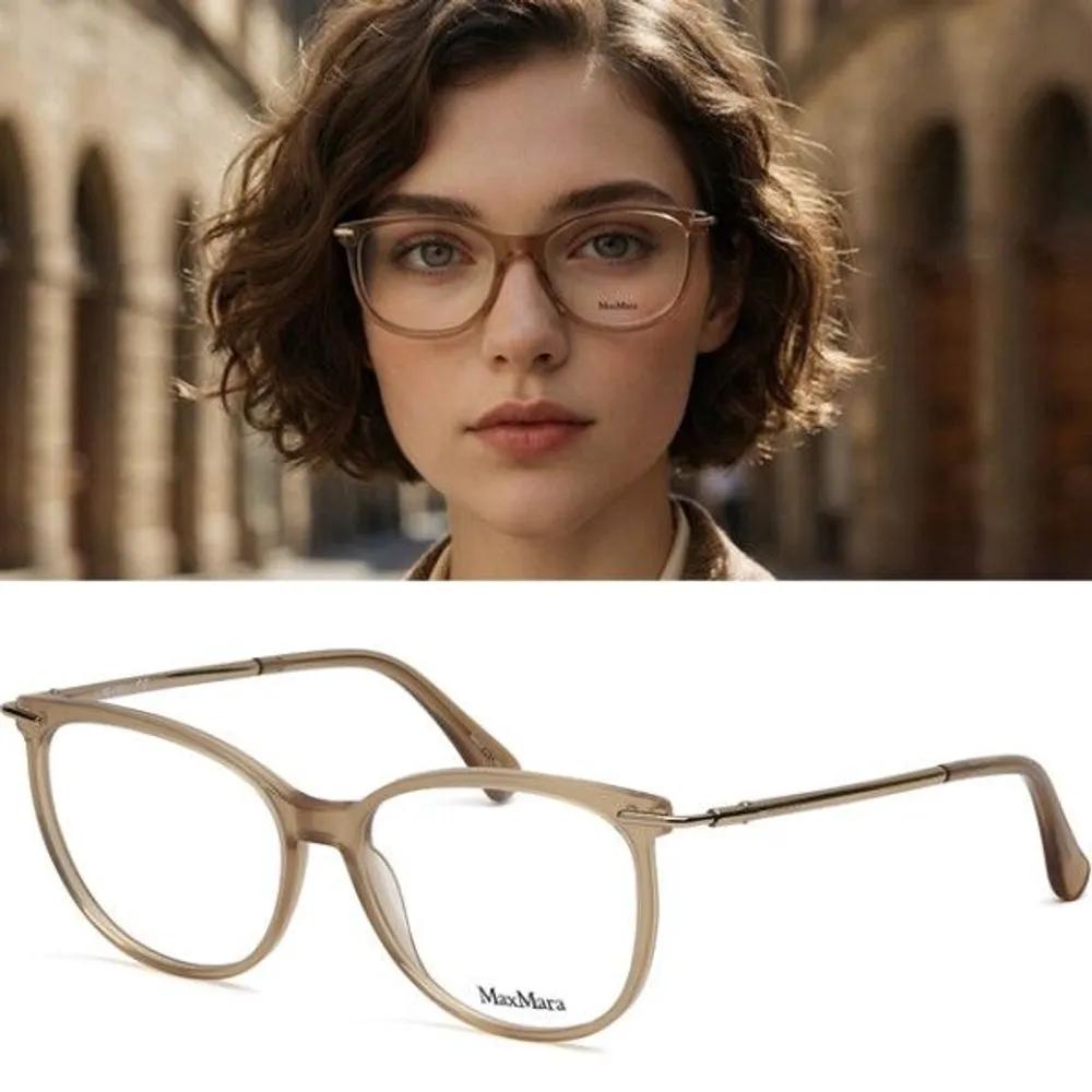 [MaxMara] Оправы для очков MM5050 059 Прозрачно-коричневые Круглые Модные Женские Мужские