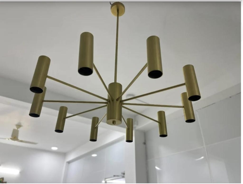 20 Light Brass Pendant Mid Century Modern Raw Brass Sputnik chandelier light Fixture