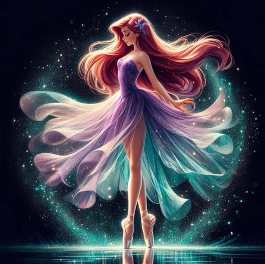 Disney 5D Diamond Painting Dancing Princesses Cross Stitch Mosaic Kit Home Decoration Wall Sticker DIY Handmade Gift